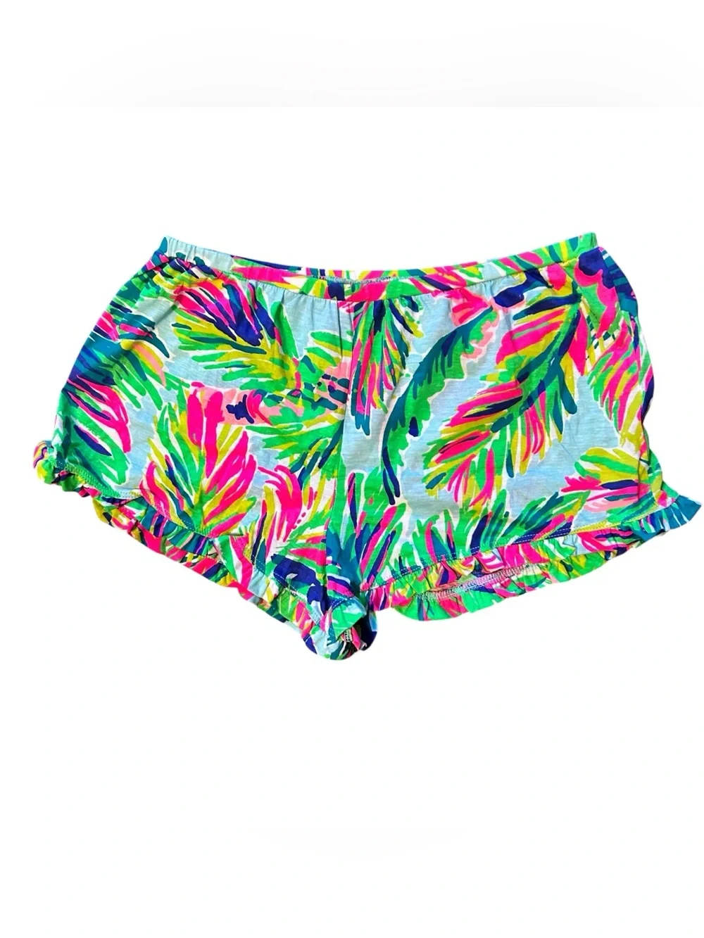LILLY PULITZER Girls XL 12/14 Ruffle Trim Shorts 100% Cotton